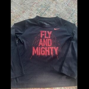 Nike Black and Red Long Sleeve Tee Bold Graphic Design